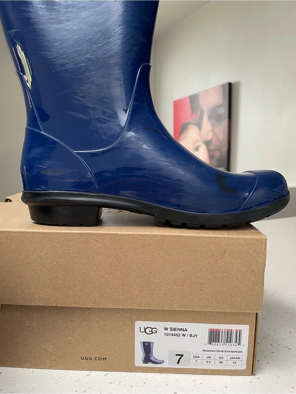 UGG Black Rain Boot with Treaded Sole